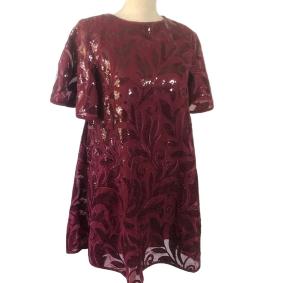 Show Me Your MuMu Burgundy Sequin Dress - Picture 1 of 9